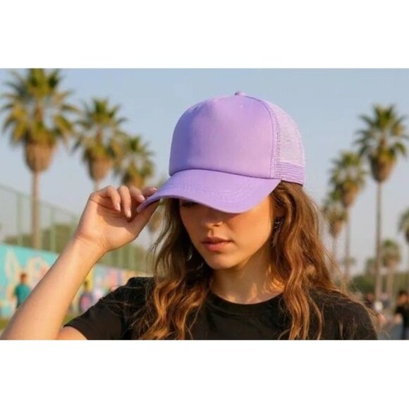 Adjustable Unisex Lavender Mesh Trucker Hat (SKU#0463) - Picture 1 of 4